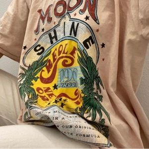 UO Project Social T "MOONSHINE" Boho PEACH Graphic Tee